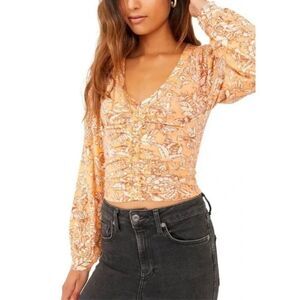 Free People Say The Word Blood Orange Top
